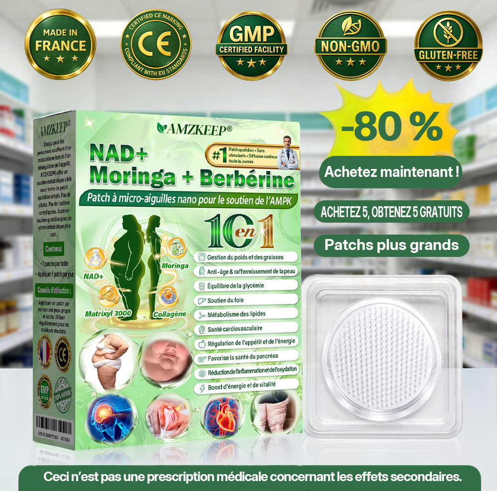 🏥👩‍⚕️𝑷𝒂𝒕𝒄𝒉 𝒏𝒂𝒏𝒐 à 𝒎𝒊𝒄𝒓𝒐-𝒂𝒊𝒈𝒖𝒊𝒍𝒍𝒆𝒔 𝑨𝑴𝒁𝑲𝑬𝑬𝑷® 𝑨𝑴𝑷𝑲 𝑺𝒖𝒑𝒑𝒐𝒓𝒕 1 𝒇𝒐𝒊𝒔 𝒑𝒂𝒓 𝒋𝒐𝒖𝒓 · 𝒆𝒇𝒇𝒆𝒕𝒔 𝒗𝒊𝒔𝒊𝒃𝒍𝒆𝒔 𝒆𝒏 7 𝒋𝒐𝒖𝒓𝒔 𝑨𝒊𝒅𝒆 à 𝒔𝒐𝒖𝒕𝒆𝒏𝒊𝒓 𝒍𝒆 𝒎é𝒕𝒂𝒃𝒐𝒍𝒊𝒔𝒎𝒆, 𝒍𝒂 𝒈𝒆𝒔𝒕𝒊𝒐𝒏 𝒅𝒖 𝒑𝒐𝒊𝒅𝒔, 𝒍’é𝒒𝒖𝒊𝒍𝒊𝒃𝒓𝒆 𝒈𝒍𝒚𝒄é𝒎𝒊𝒒𝒖𝒆, 𝒍𝒂 𝒔𝒂𝒏𝒕é 𝒄𝒂𝒓𝒅𝒊𝒐𝒗𝒂𝒔𝒄𝒖𝒍𝒂𝒊𝒓𝒆 𝒆𝒕 𝒍𝒆 𝒄𝒐𝒏𝒇𝒐𝒓𝒕 𝒂𝒓𝒕𝒊𝒄𝒖𝒍𝒂𝒊𝒓𝒆.