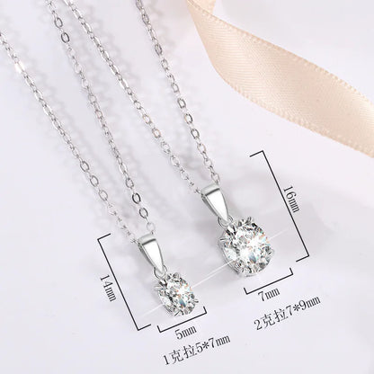 FIRERING Authentic 1-2ct Oval Moissanite Pendant Necklace with Certificate Passed Diamond Test Women Jewelry Gift S925 Silver