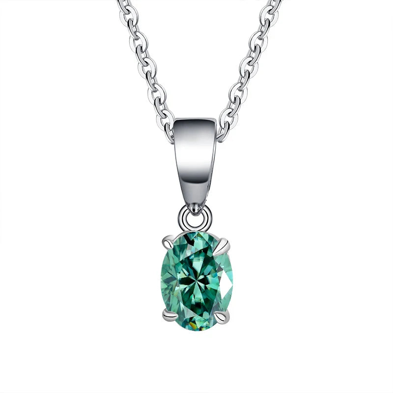 FIRERING Authentic 1-2ct Oval Moissanite Pendant Necklace with Certificate Passed Diamond Test Women Jewelry Gift S925 Silver
