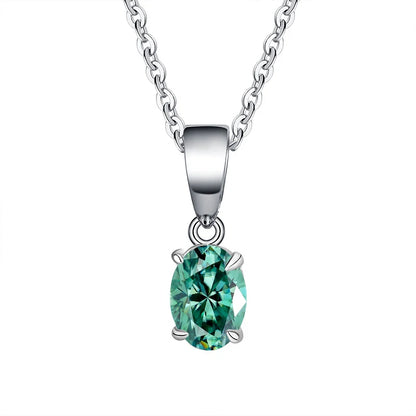 FIRERING Authentic 1-2ct Oval Moissanite Pendant Necklace with Certificate Passed Diamond Test Women Jewelry Gift S925 Silver