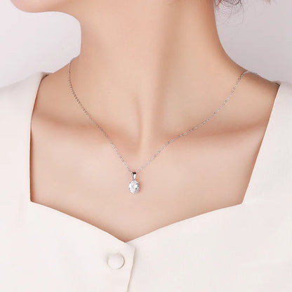 FIRERING Authentic 1-2ct Oval Moissanite Pendant Necklace with Certificate Passed Diamond Test Women Jewelry Gift S925 Silver